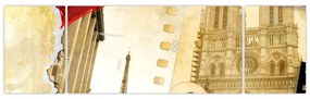 Obraz - Wspomnienia z Paryża (170x50 cm)
