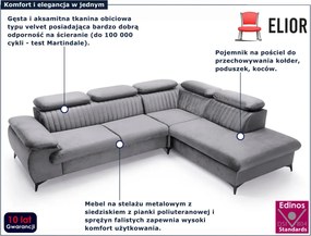 Ciemnoszary narożnik w kształcie litery L H7-F44