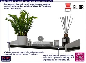 Klasyczna wisząca półka biały + czarny Furol 3X