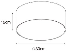 Lampa sufitowa ochra 30 cm ze złotym wnętrzem - Drum Nowoczesny Oswietlenie wewnetrzne