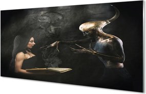 Szkło do Kuchni na Ścianę Kobieta jako Cień Nocy