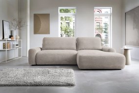 Masseno Narożnik OSSO z funkcją spania i pojemnikiem na pościel Narozniki L, Rozkładana sofa - Brązowy, AMBIENCE 05