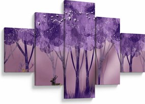 Obraz - Jeleń w magicznym lesie (125x70 cm)