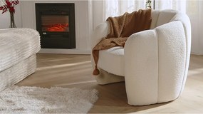 Fotel muszla z terakotową szenilową tapicerką - DELIPO