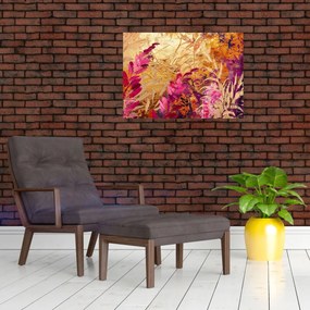 Obraz na szkle - Abstrakcyjny obraz kwiatów II. (70x50 cm)