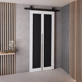 Drzwi Przesuwne QUDIO M1 Biały + Czarny 70
