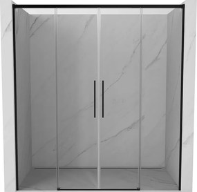 Mexen Rox Duo drzwi prysznicowe rozsuwane 170 cm, transparent, czarne - 8C2-170-002-70-00