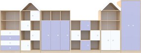 Komplet mebli przedszkolnych Blox Colours 2, fronty pastelowe fioletowe