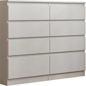 Komoda ADRIANO 120 cm do Salonu Sypialni 8 Szuflad Biały
