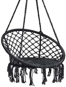 Czarny fotel wiszący COLUMBIA z czarnym stojakiem