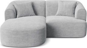 Jasnoszary sztruksowy narożnik (lewostronny/z szezlongiem) Campi – Cosmopolitan Design