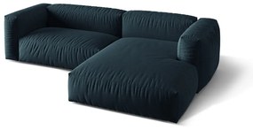 Ciemnoniebieski narożnik modułowy (prawostronny) Martina – Micadoni Home