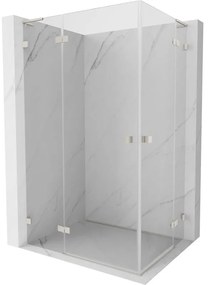 Mexen Lunar L Duo kabina prysznicowa uchylna lewa 95 x 85 cm, transparent, nikiel szczotkowany - 834L-095L-085P-97-00