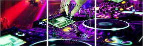 Obraz - DJ (z zegarem) (90x30 cm)