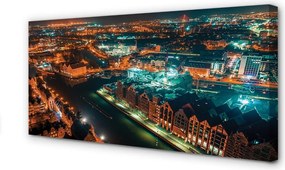 Zdjęcie na płótnie Nocna Panorama nad Motławą
