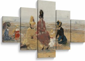 Obraz - Eugène Boudin, On the Beach, Trouville, reprodukcje (125x70 cm)