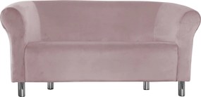 Sofa Milo tkanina Welur wygodna sofa tapicerowana do salonu i poczekalni : Kolor nogi - Chrom, Kolor tkaniny - VELVET - MG55, Typ tkaniny - Velvet, Wysokość nogi - 15 cm