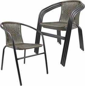 Zestaw 4 składanych krzeseł ogrodowych, ciemnoszarych