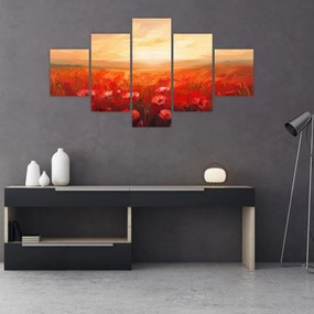 Obraz - Pole maków (125x70 cm)