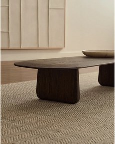 Ciemnobrązowy stolik z litego drewna dębowego 64x146 cm Pirita – Kave Home