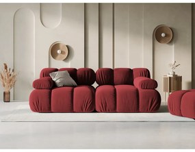 Czerwona aksamitna sofa 188 cm Bellis – Micadoni Home