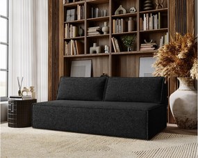 Sofa z funkcją spania i pojemnikiem DUO, tkanina Verita, Czarny