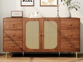 Bufor 2-drzwiowy i 6 szuflad - z MDF - Brązowy