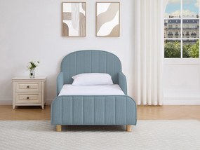 Łóżko 90 x 190 cm – Tkanina teksturowana – Niebieski – MIRAVELO