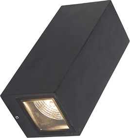 Nowoczesna lampa ścienna czarna 2-światłowa GU10 AR70 IP54 - Baleno