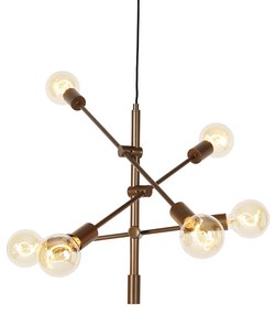 Industrialna lampa wisząca ciemny brąz 6-świateł - SydneyPrzemysłowy Oswietlenie wewnetrzne