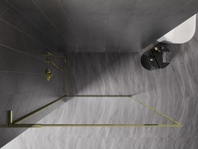 Mexen Kioto-F L ścianka prysznicowa Walk-in z ramką 120 x 202 cm, transparent 8 mm, złota - 800-120-174-50-00