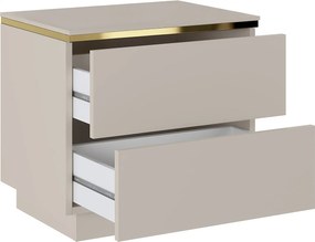 Zestaw 2 szafek nocnych z 2 szufladami - Beżowo-złote - VUKIA