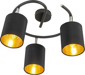 Inteligentna nowoczesna lampa sufitowa czarna, w tym 3 WiFi B35 - Lofty