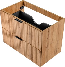 Szafka wisząca  podumywalkowa w kolorze naturalnego drewna 80 x 46 cm ASTROS Light oak