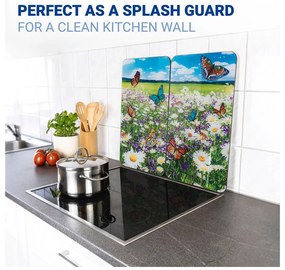 Płyty ochronne na kuchenkę ze szkła hartowanego zestaw 2 szt. 52x30 cm Summer Meadow – Maximex