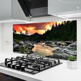 Panel Szklany Leśna Rzeka wpadająca do Jeziora