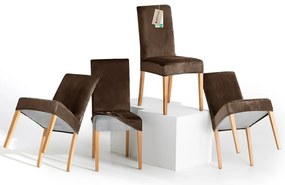 Restilo Pokrowiec na krzesło Sento ciemnobrązowy, 48 x 48 x 58 + 10 cm, zestaw 4 szt.