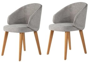Zestaw krzeseł do jadalni Bentley Grey and Dark Oak, 2 szt.