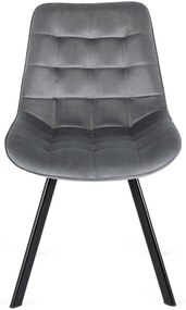 Zestaw Stół Okrągły Rozkładany HARRY 102-142 cm Dąb Craft/Czarny i 6 Krzeseł Tapicerowanych RICK Szarych Nowoczesnych