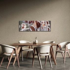 Obraz - Szczegół liści (z zegarem) (90x30 cm)