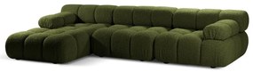 Zielony narożnik modułowy z materiału bouclé (lewostronny) Bellis – Micadoni Home