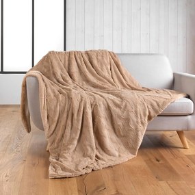Jasnobrązowy koc z mikropluszu 180x220 cm Foxy – douceur d'intérieur