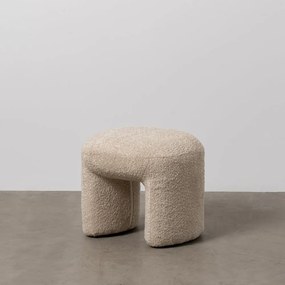 Beżowy puf z materiału bouclé Suave – Ixia