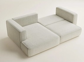 Kremowy rozkładany/ze schowkiem narożnik z tkaniny szenilowej (lewostronny/z szezlongiem) Velto – Maison de Rêve