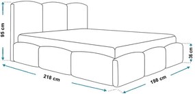 Dwuosobowe łóżko tapicerowane z pojemnikiem 180x200 Nifea 3X - 36 kolorów