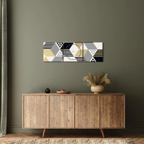 Obraz - Kształty geometryczne N⁰1 (z zegarem) (90x30 cm)