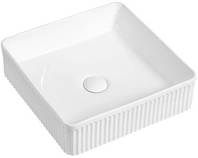 Mexen Grovo umywalka nablatowa ryflowana 37 x 37 cm, biała - 22303700
