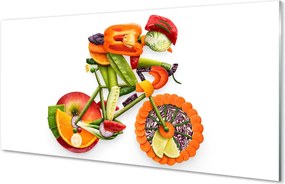 Szkło do Kuchni na Ścianę Artystyczna Postać z Warzyw