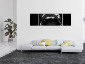 Obraz - Błyszczące usta (170x50 cm)