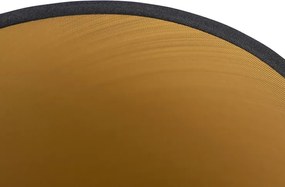 Abażur z bawełny czarny 20/15/13 ze złotym wnętrzem